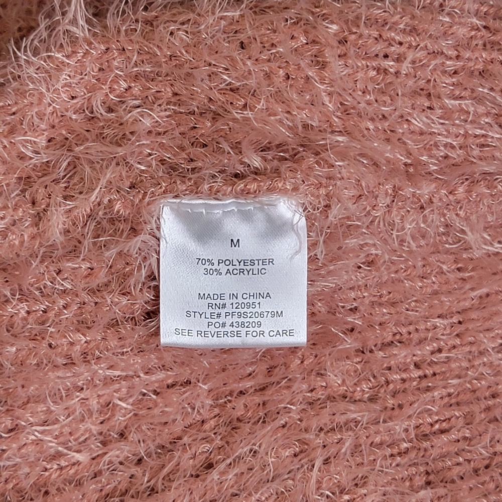Pink Rose Womens Soft & Fuzzy Crewneck Long Sleeve Pullover‎ Sweater Sz M - Picture 7 of 10
